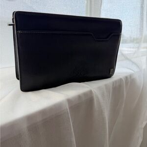 Dunhill Black Leather Zipper Bag